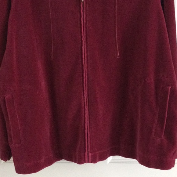 N.Y.L Velour Zippered Jacket Size 1X - Picture 3 of 8